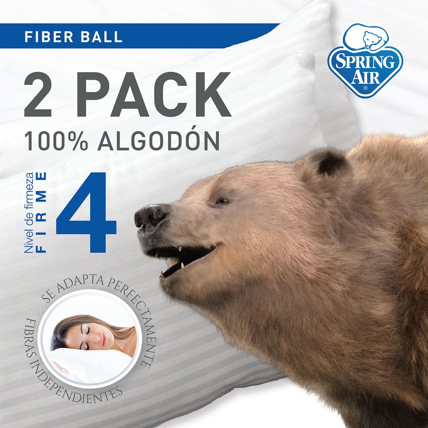 Paquete de Almohadas 2 pack 100% algodón - Firme