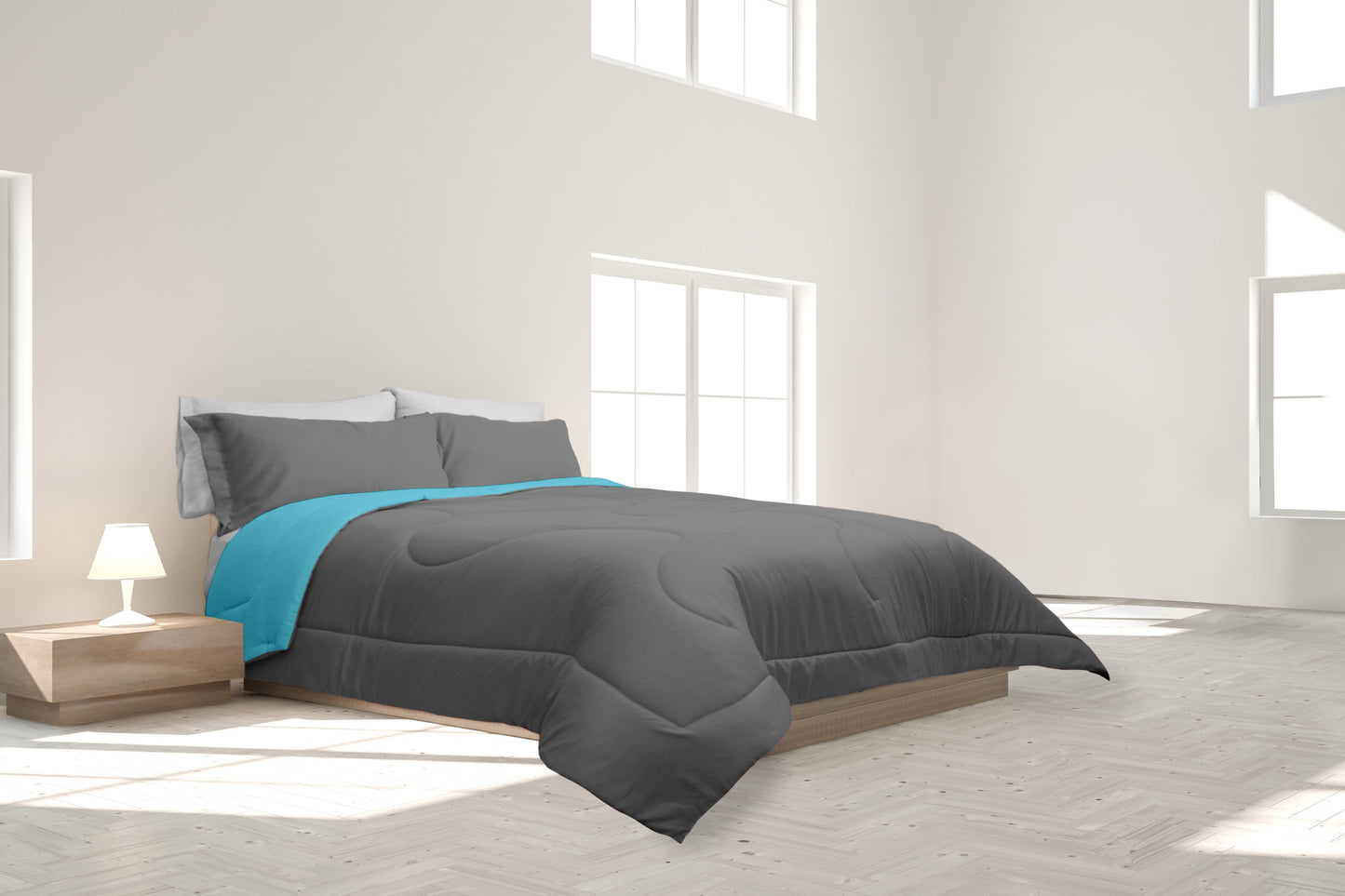 Set de cama - AQUA / GREY