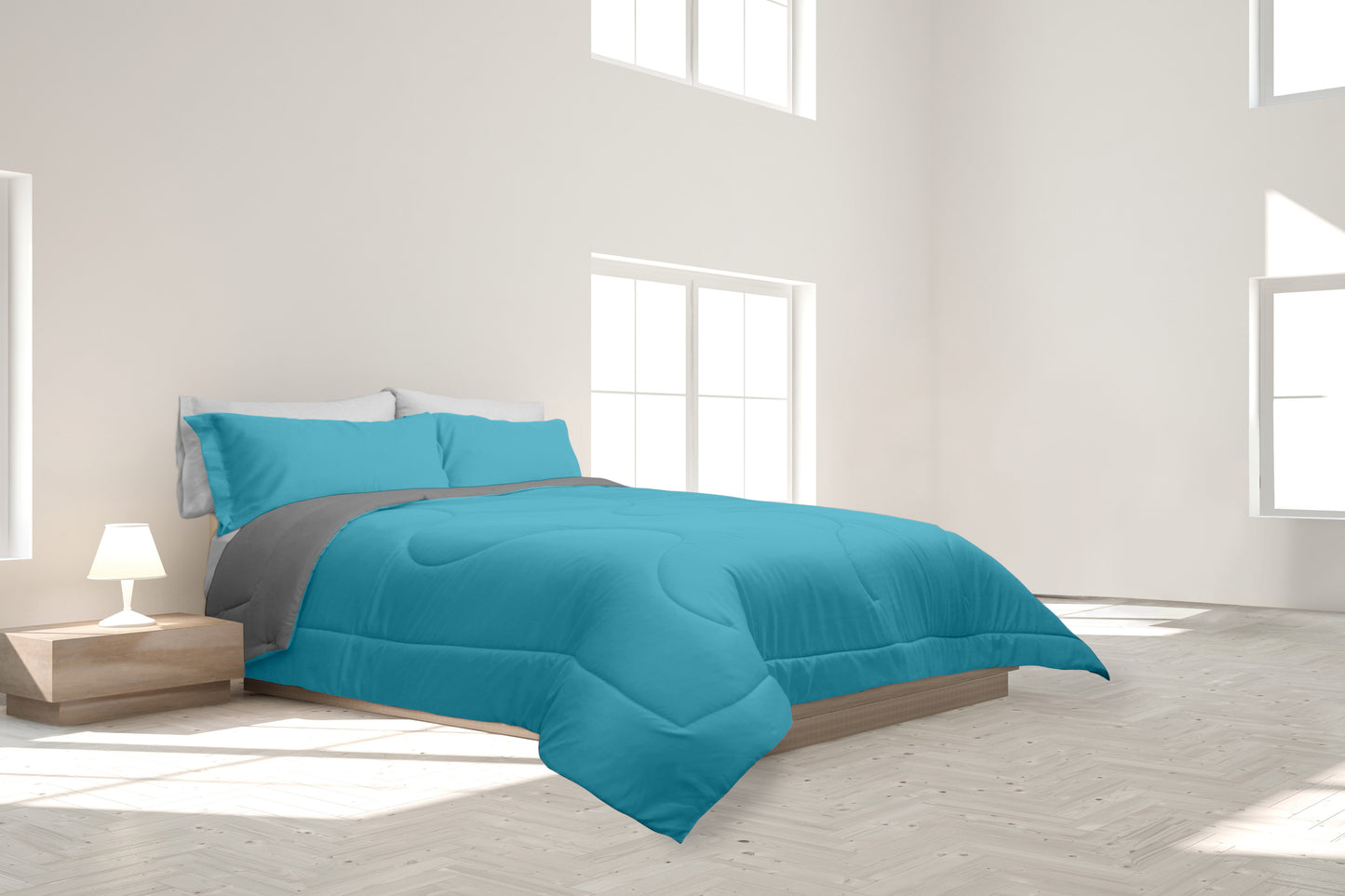 Set de cama - AQUA / GREY