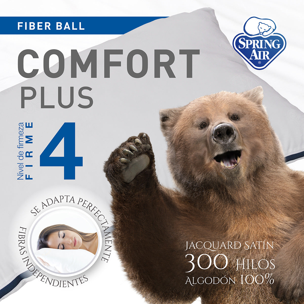 Almohada Comfort Plus Firme – Spring Air Blancos