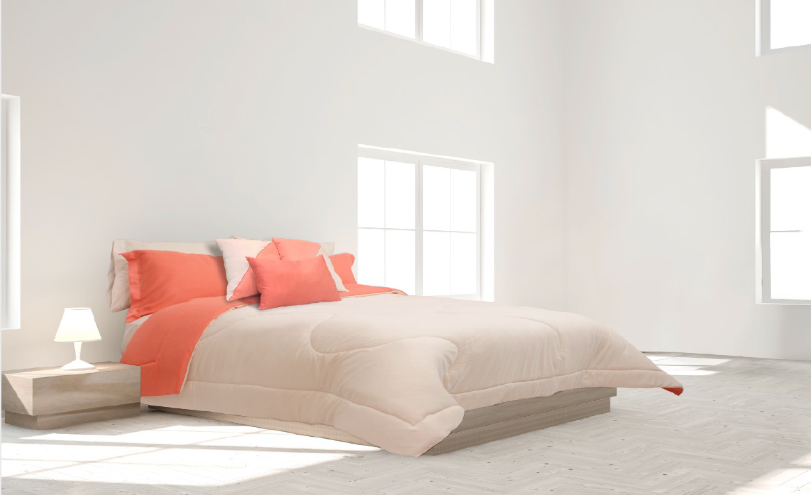 Set de cama - CORAL / CREMA