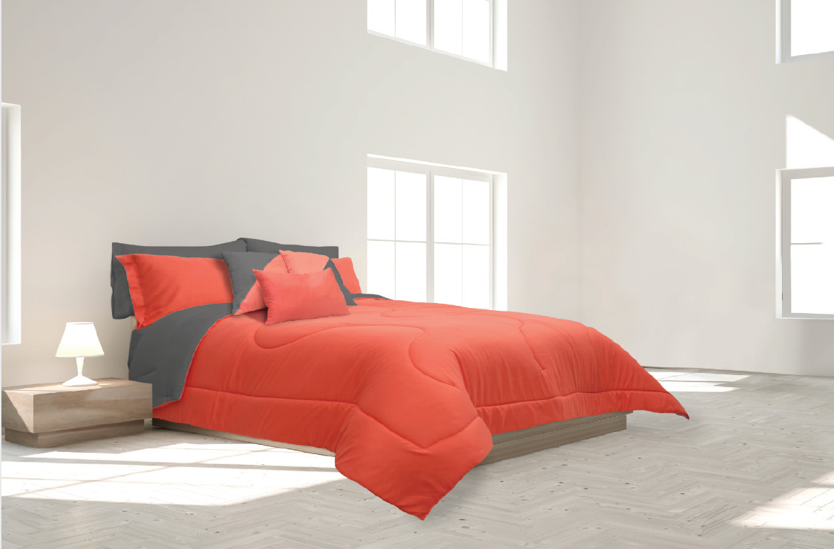 Set de cama - CORAL / GREY