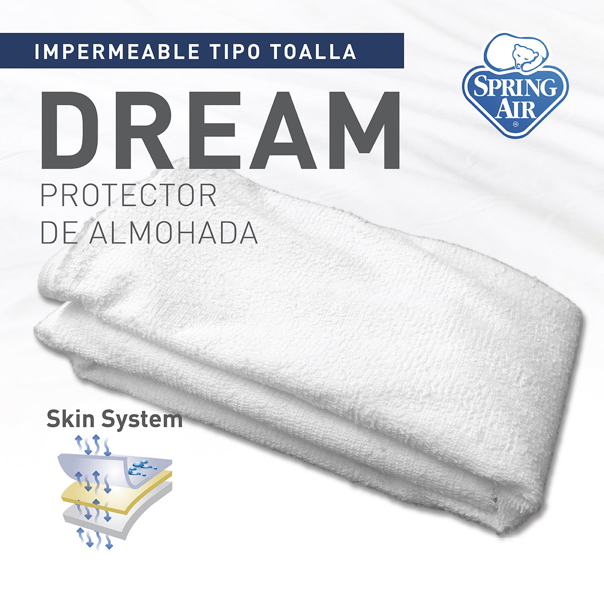 Almohada más protector antibacterial blanco